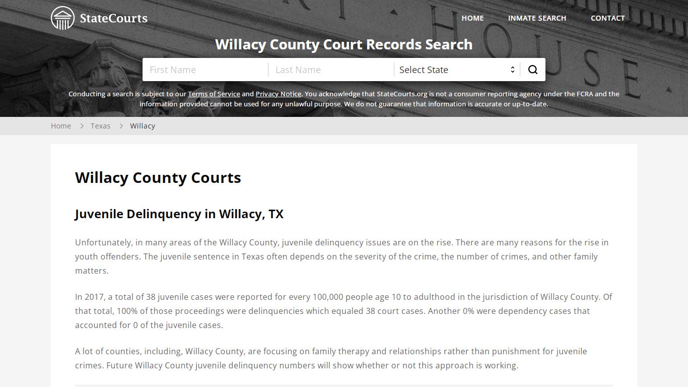 Willacy County, TX Courts - Records & Cases - StateCourts
